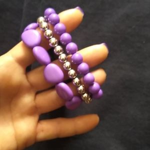 Purple stretch bracelets
